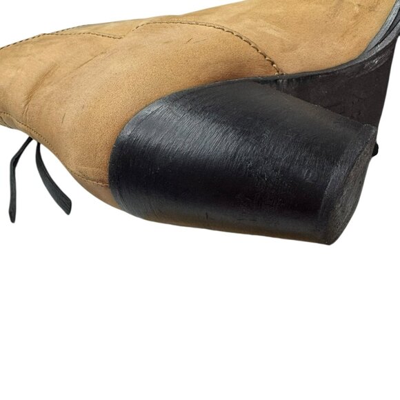 Acne Studios Pistol Nubuck Leather Ankle Boots Tan Brown Italy Women’s Size 8.5 - Picture 10 of 13